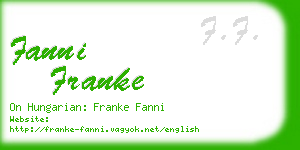 fanni franke business card